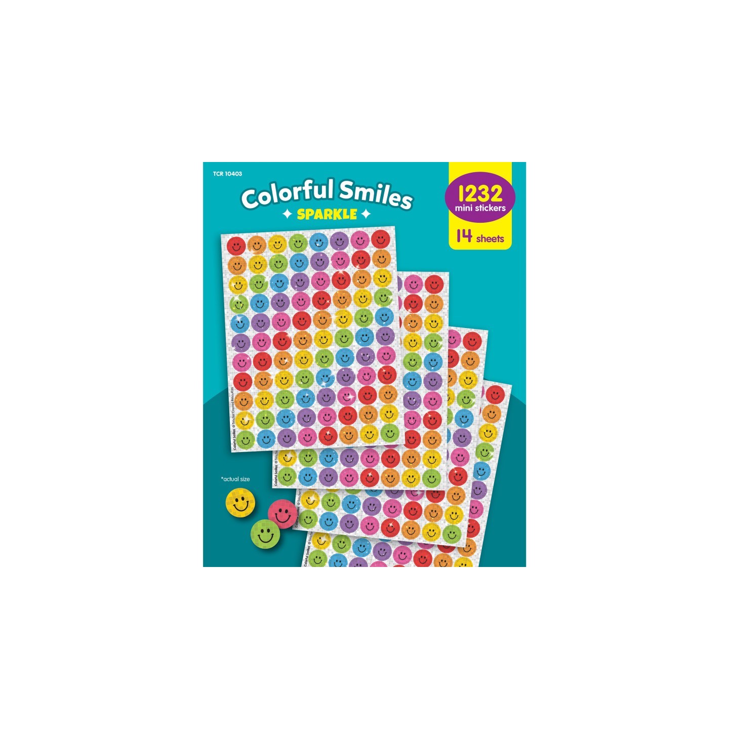 Teacher Created Resources Colorful Smiles Sparkle Mini Stickers Value Pack