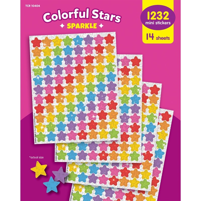 Teacher Created Resources Colorful Stars Sparkle Mini Stickers Value Pack