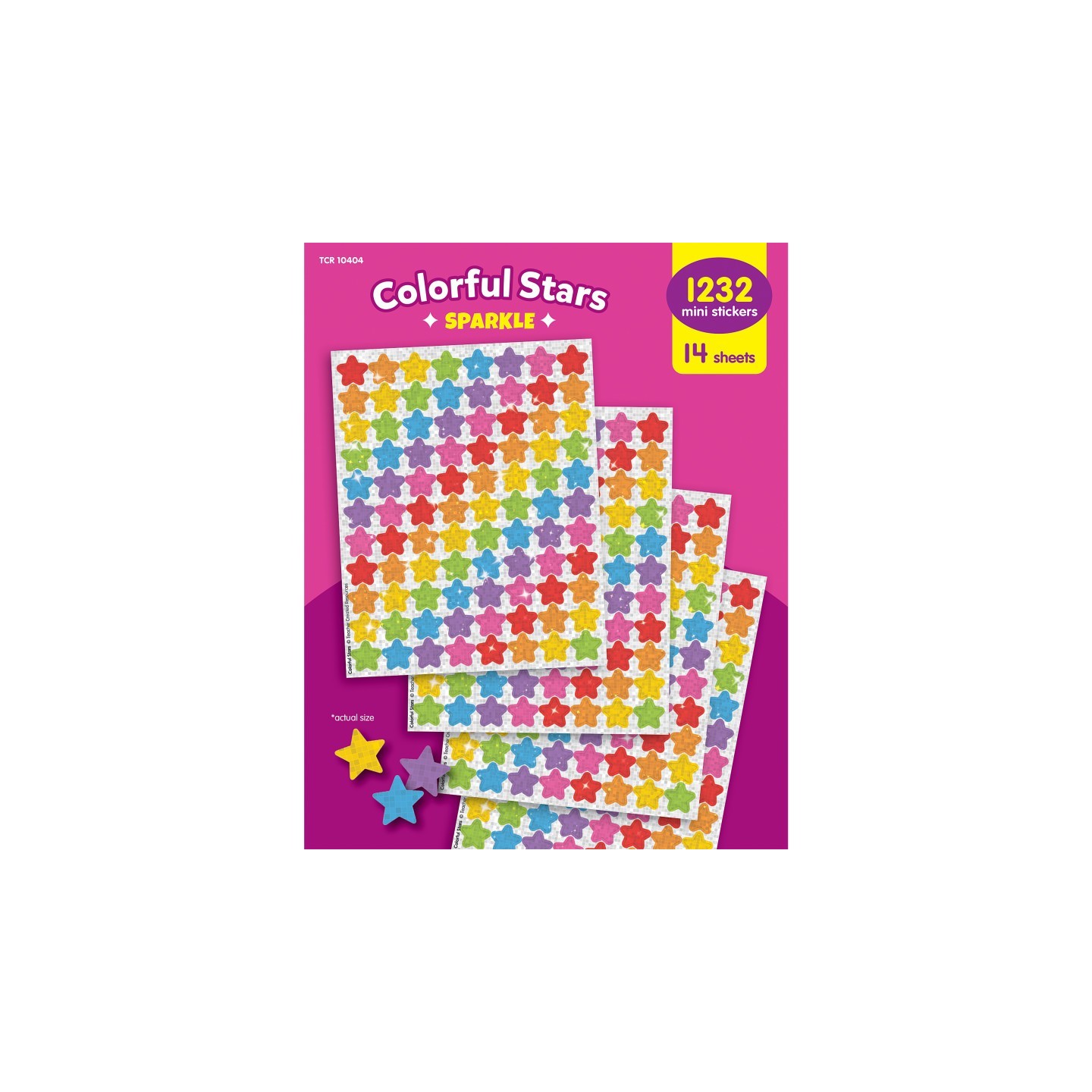 Teacher Created Resources Colorful Stars Sparkle Mini Stickers Value Pack