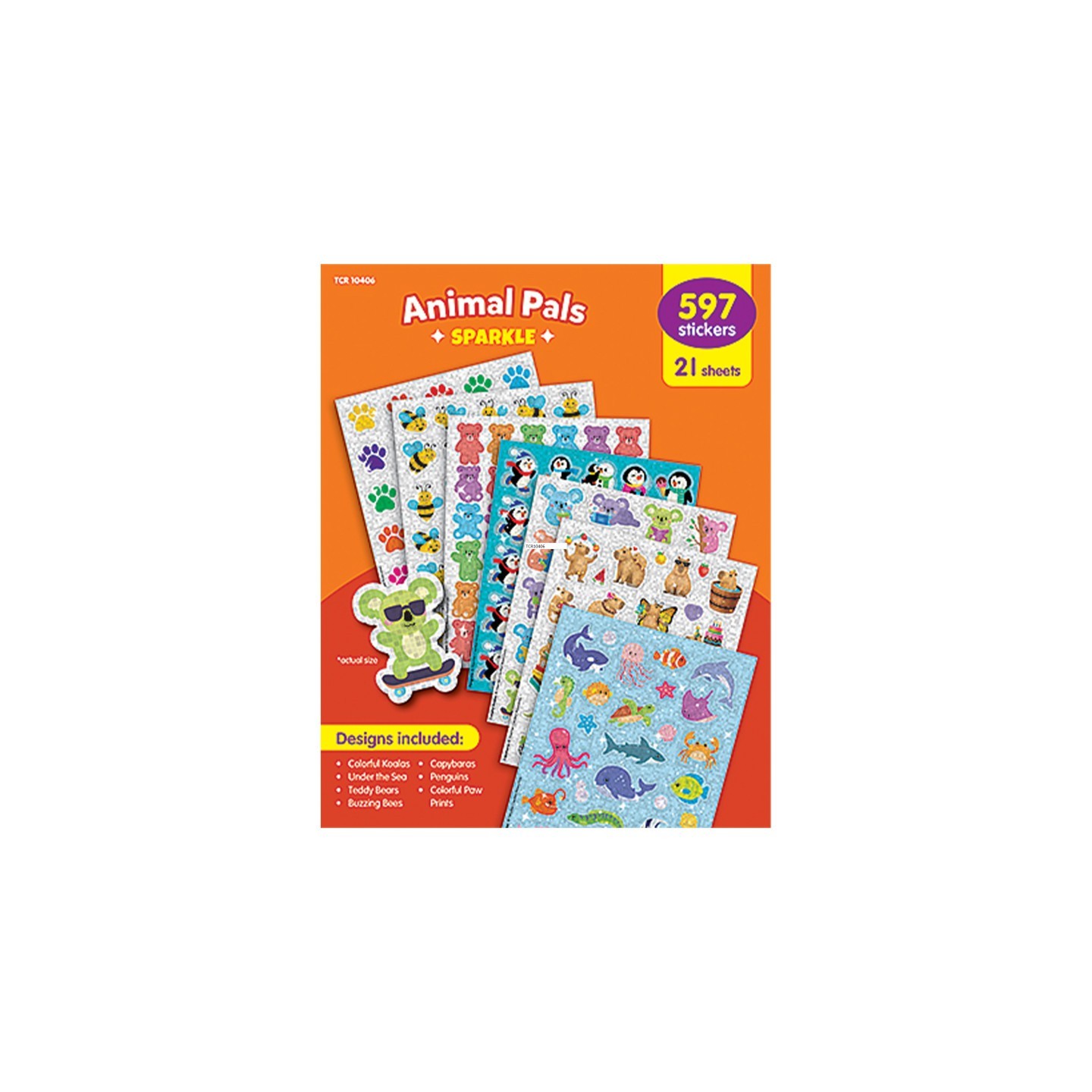 Teacher Created Resources Animal Pals Sparkle Stickers Variety Pack