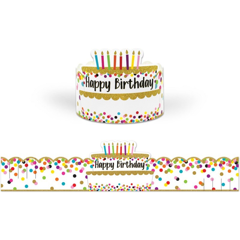 Teacher Created Resources® Confetti Happy Birthday Crowns, Pack of 30