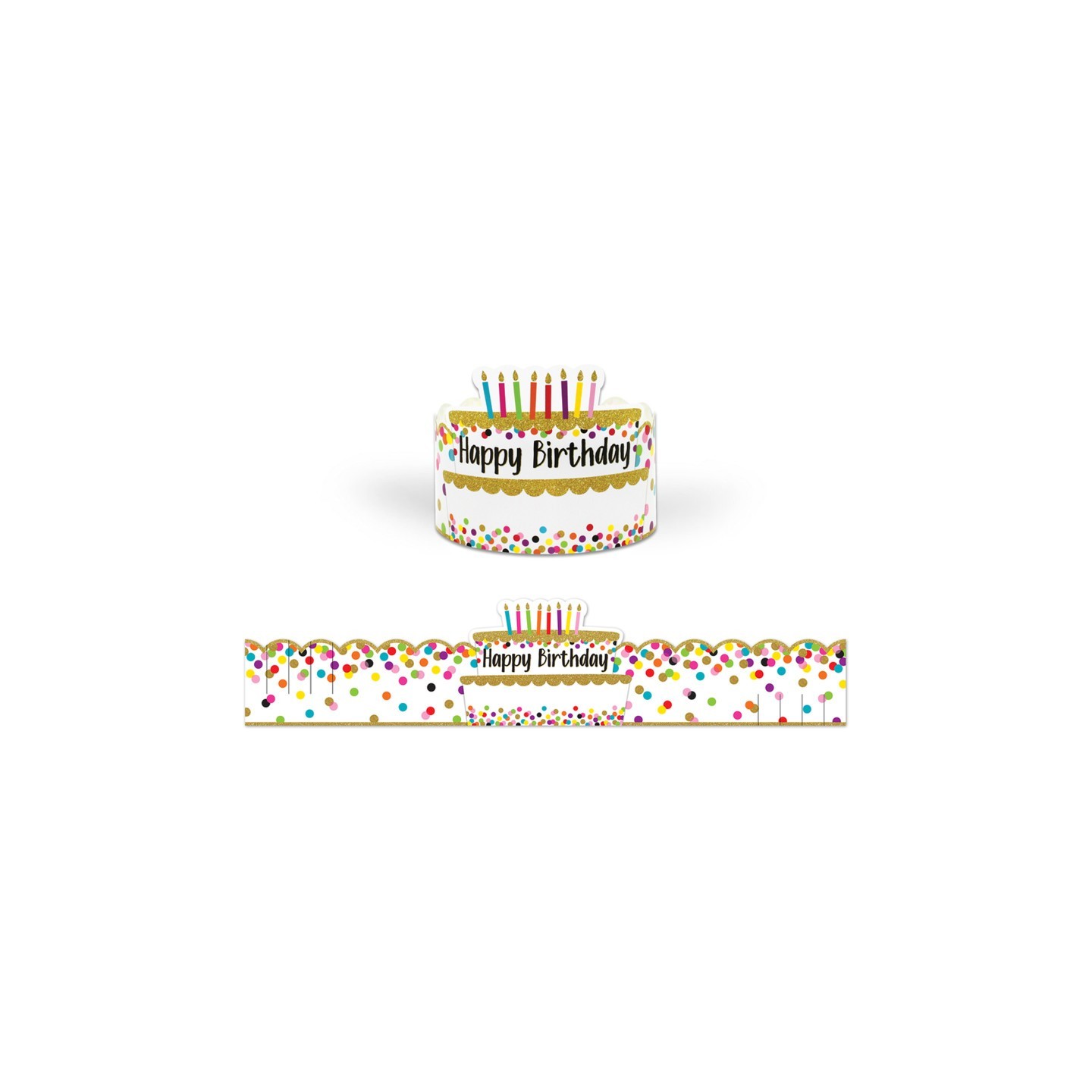 Teacher Created Resources® Confetti Happy Birthday Crowns, Pack of 30