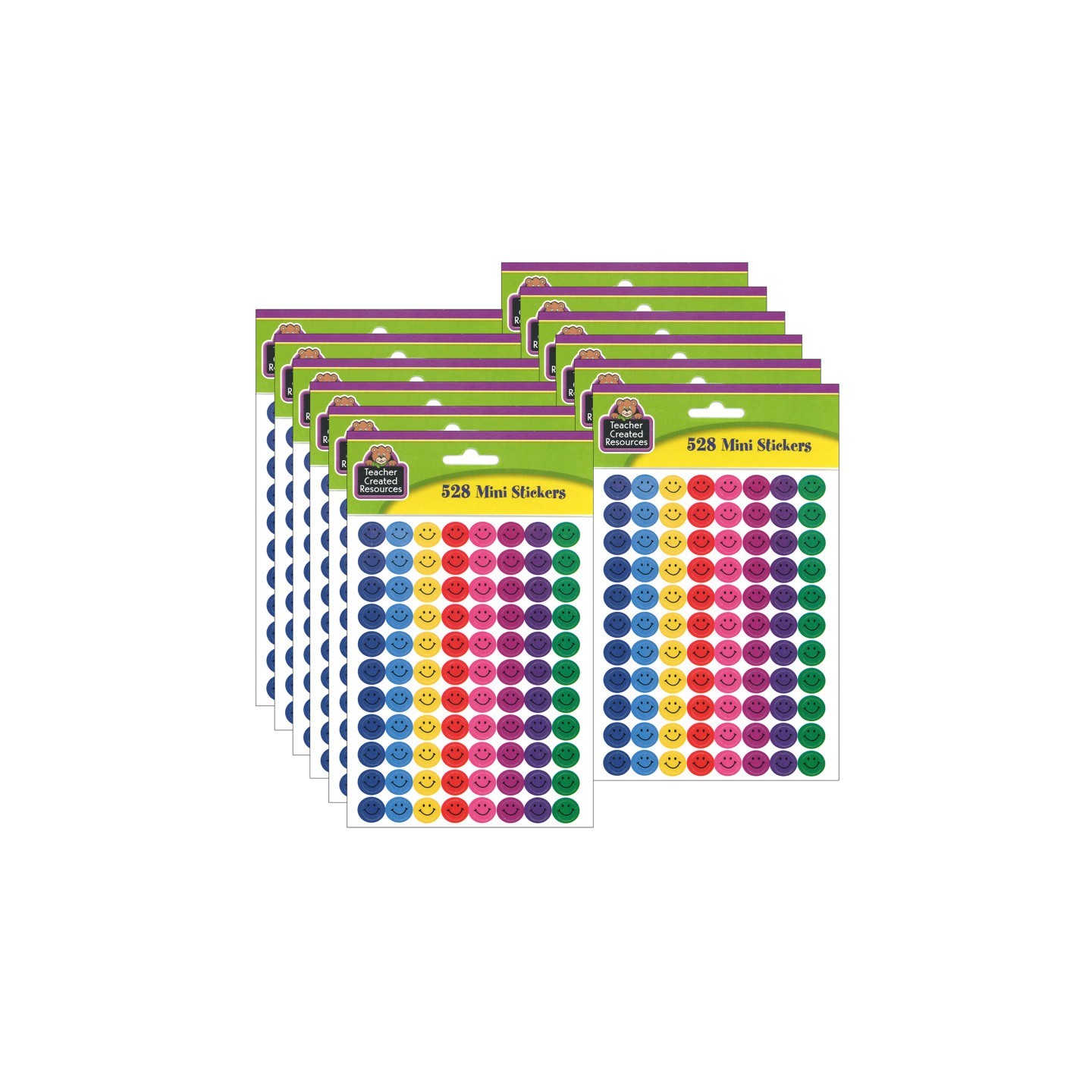 Teacher Created Resources® Happy Faces Mini Stickers, 528 Per Pack, 12 Packs