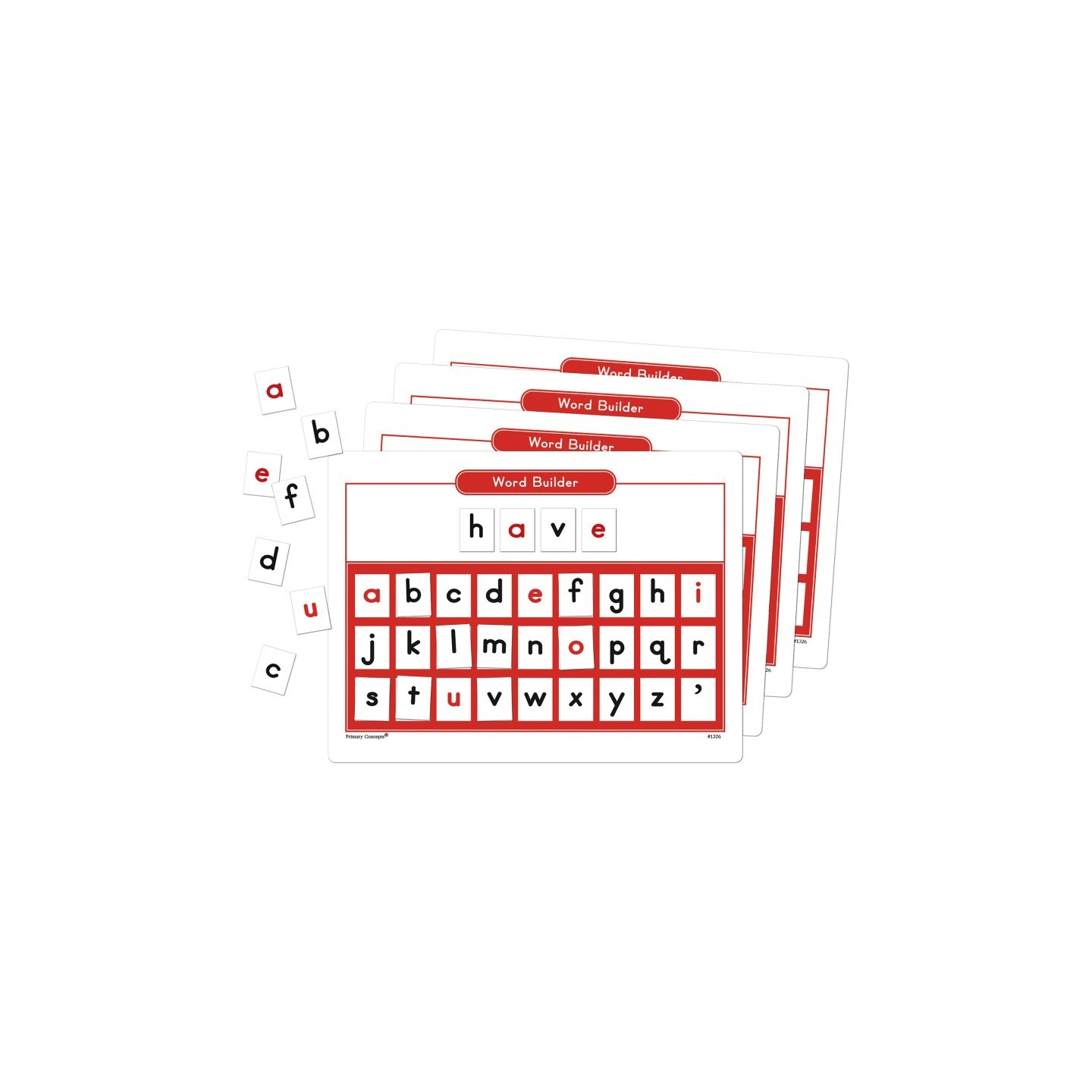 Primary Concepts™ Magnetic Word Builder Boards with Magnetic Letters, 4 Boards