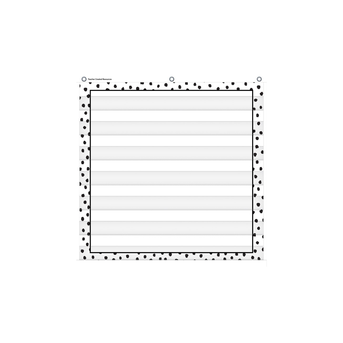 Teacher Created Resources® Black Painted Dots on White 7 Pocket Chart, 28" x 28"