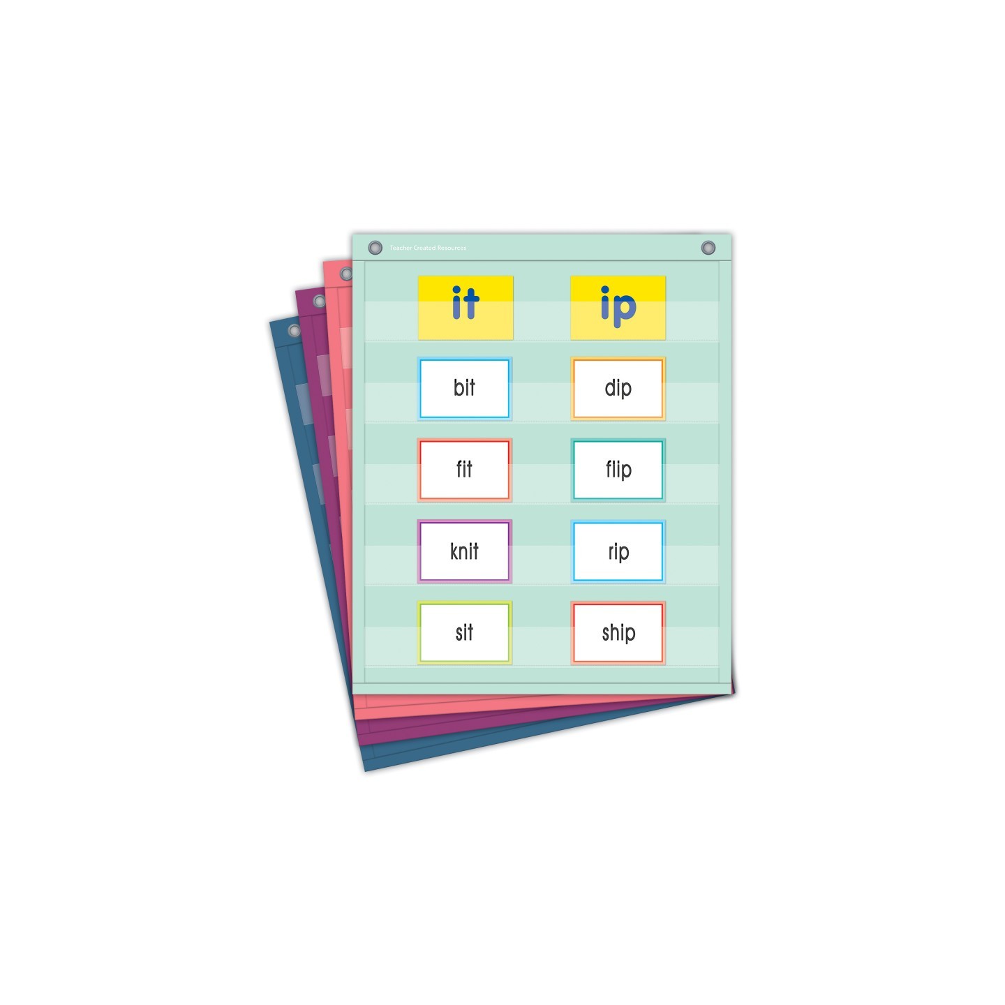 Teacher Created Resources® Oh Happy Day Magnetic Mini Pocket Charts, 14" x 17", Set of 4