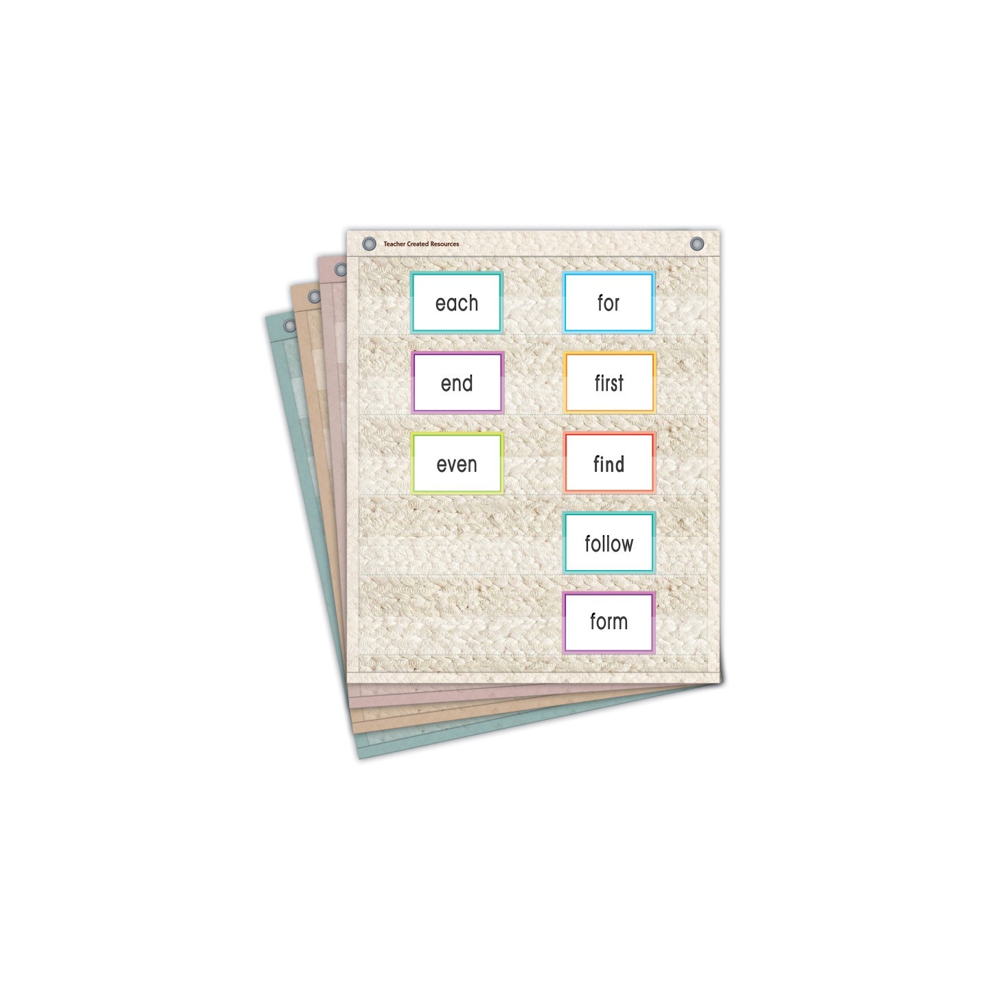 Teacher Created Resources® Woven Magnetic Mini Pocket Charts, 14" x 17", Set of 4