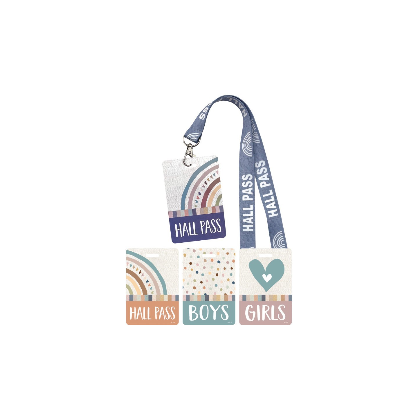 Teacher Created Resources® Everyone is Welcome Hall Pass with Lanyard, Set of 4