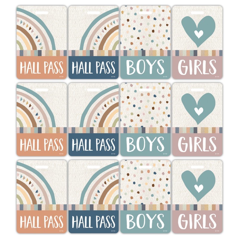 Teacher Created Resources® Everyone is Welcome Hall Pass with Lanyard, 4 Per Pack, 3 Packs