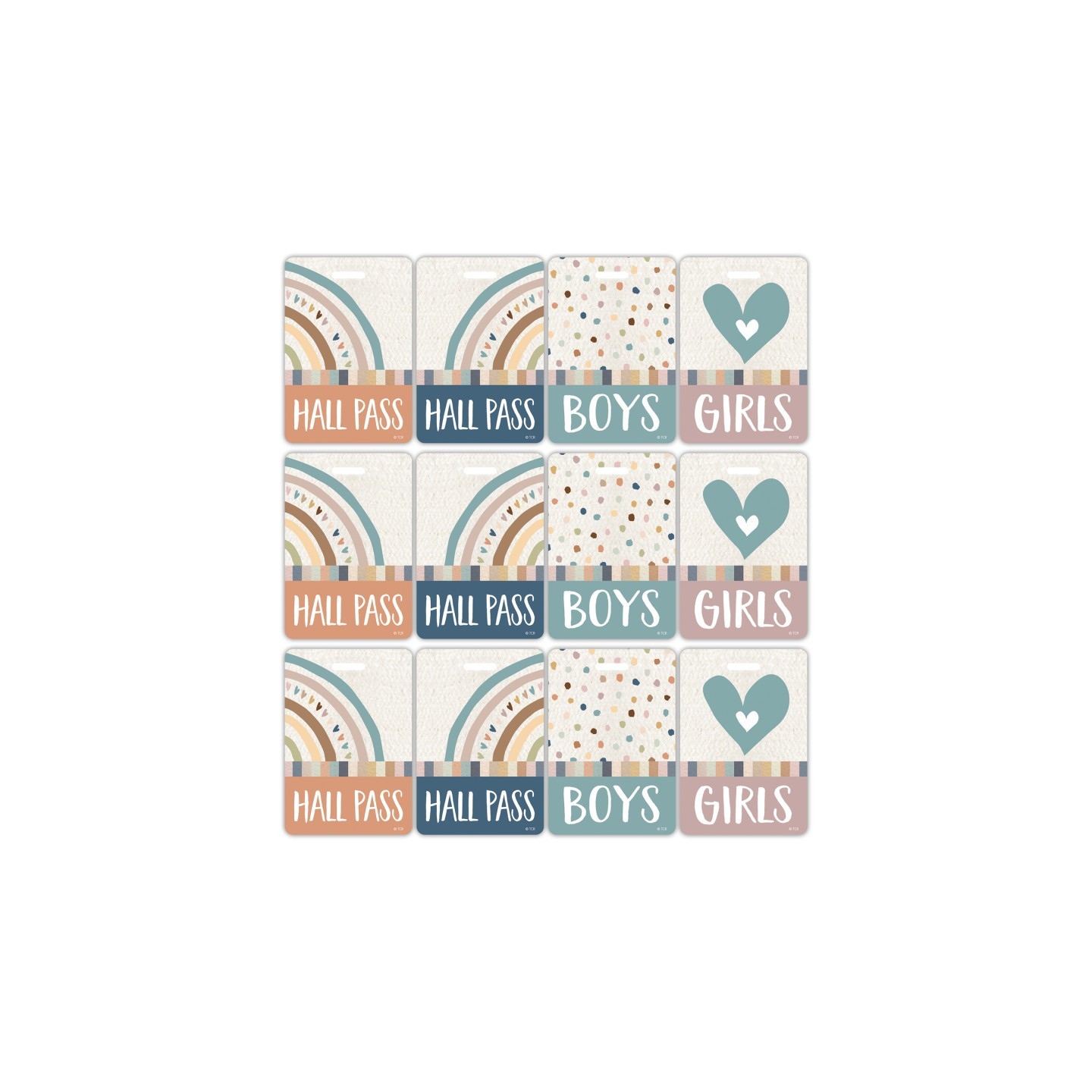 Teacher Created Resources® Everyone is Welcome Hall Pass with Lanyard, 4 Per Pack, 3 Packs