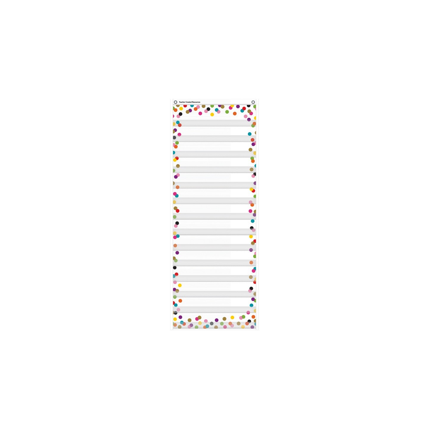 Teacher Created Resources® Confetti 14 Pocket Daily Schedule Pocket Chart, 13" x 34"