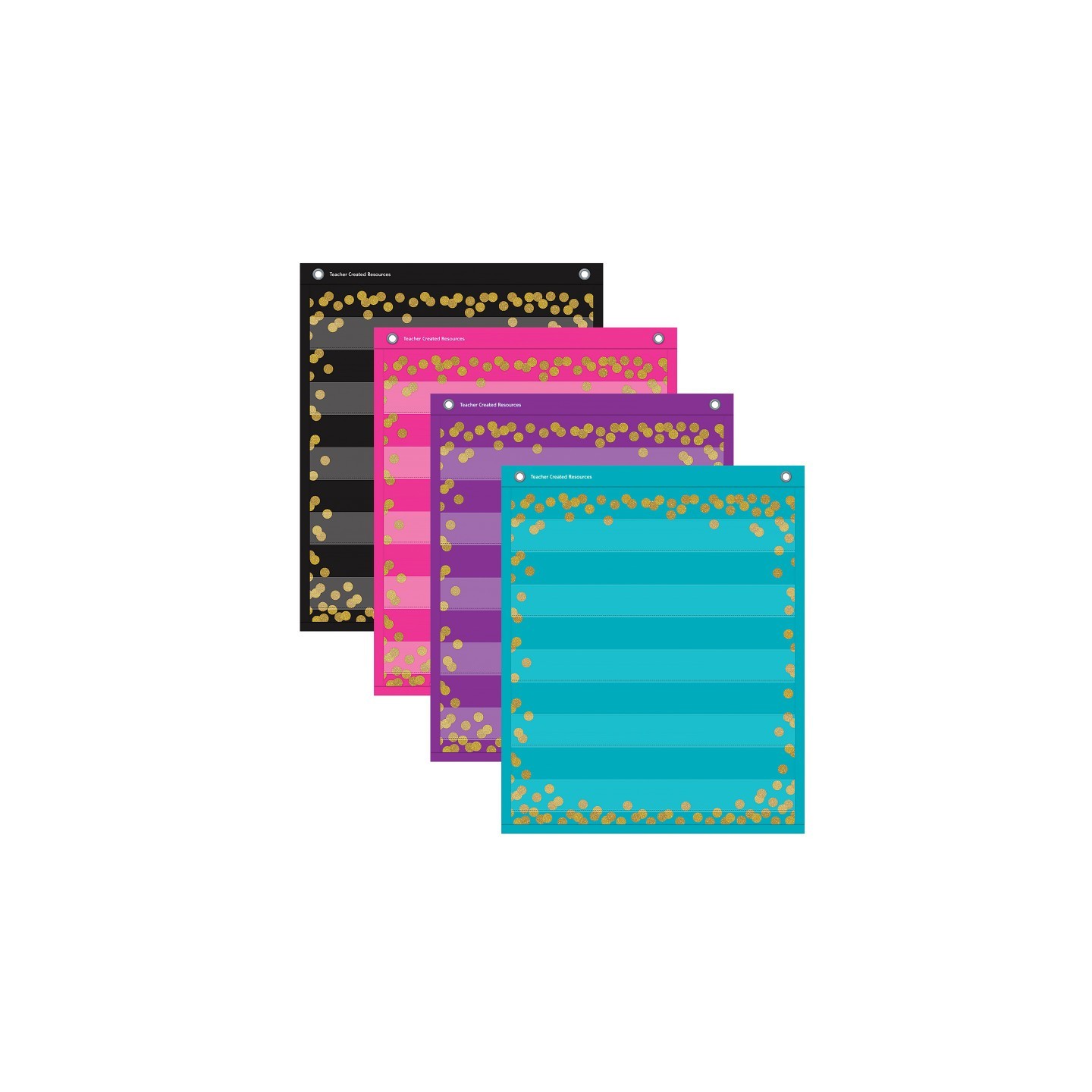 Teacher Created Resources® Confetti Colorful Magnetic Mini Pocket Charts, 14" x 17"