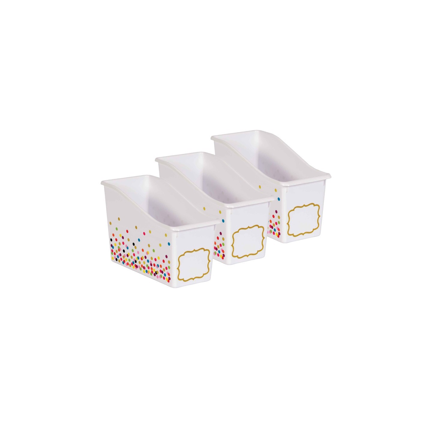 Teacher Created Resources® Confetti Plastic Book Bin, Pack of 3