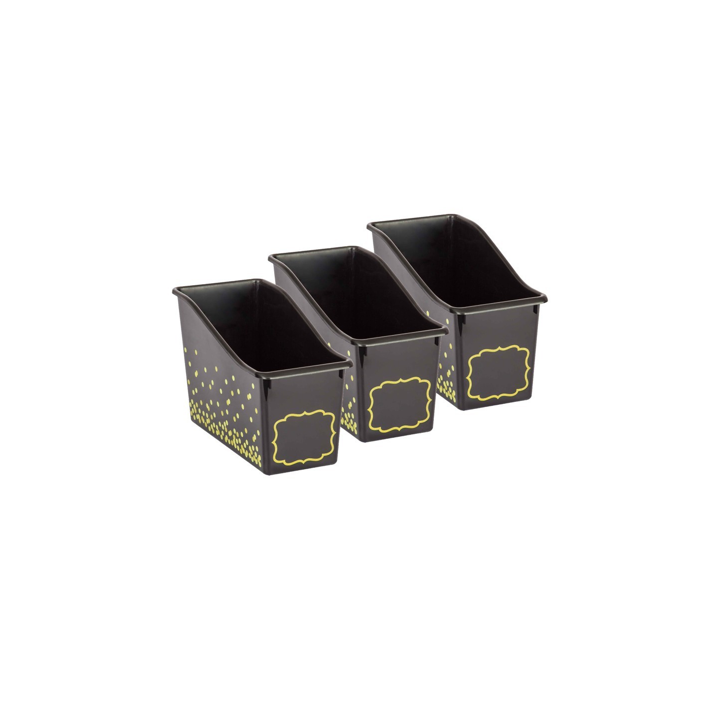Teacher Created Resources® Black Confetti Plastic Book Bin, Pack of 3