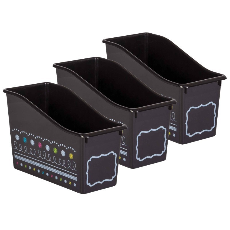 Teacher Created Resources® Chalkboard Brights Plastic Book Bin, Pack of 3