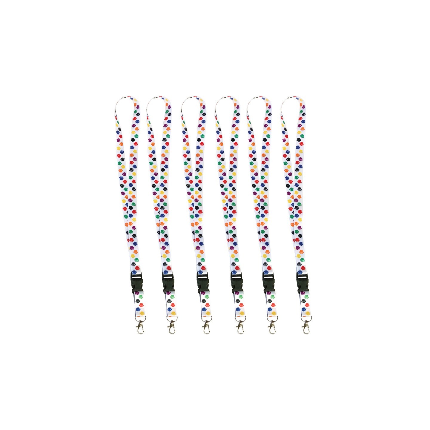 Teacher Created Resources® Colorful Paw Print Lanyard, Pack of 6
