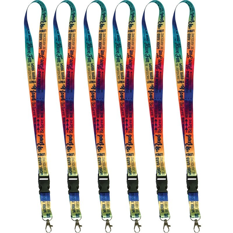 Teacher Created Resources® Positive Saying Watercolor Lanyard, Pack of 6