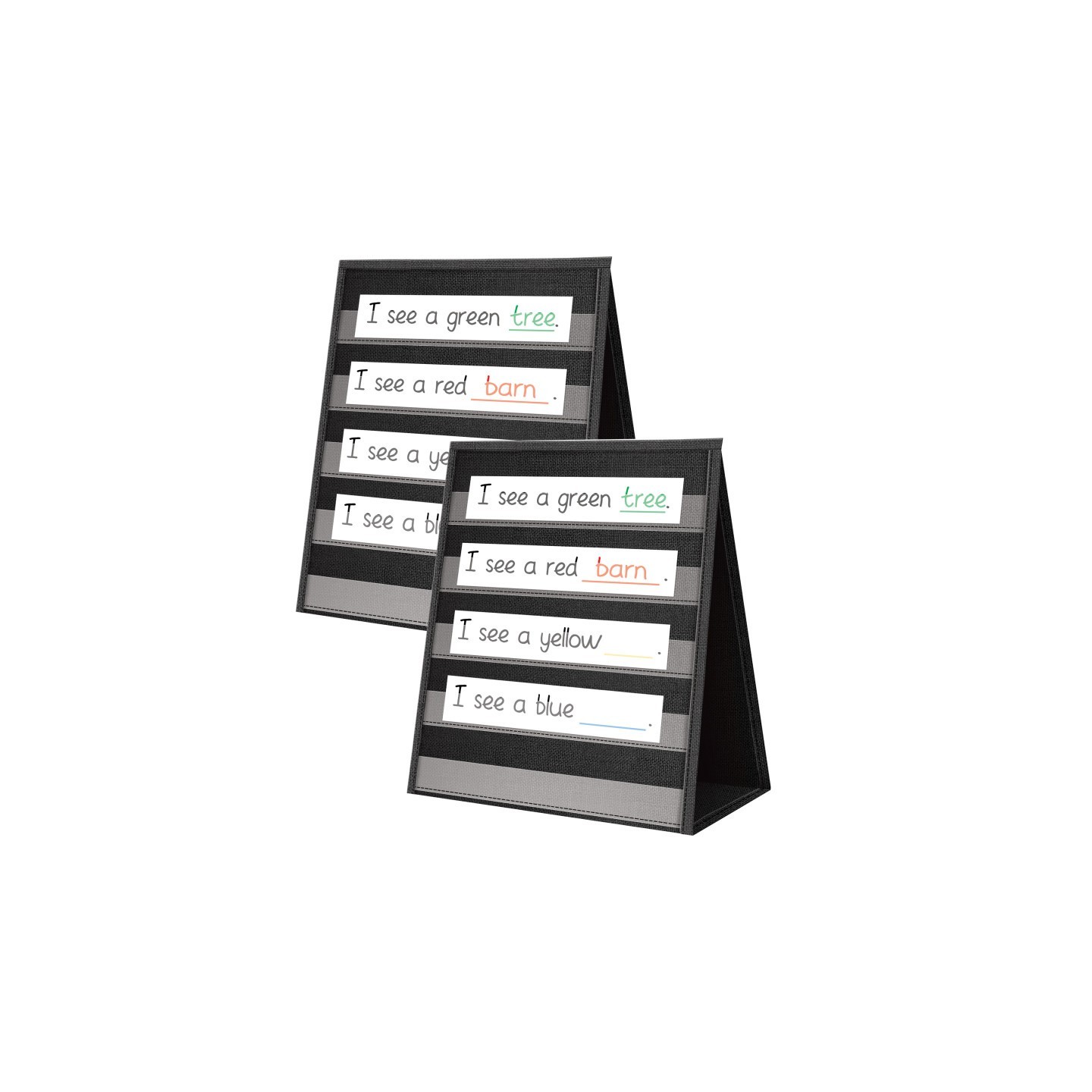 Teacher Created Resources® Black Desktop Pocket Chart, 15-1/2" x 12", Pack of 2