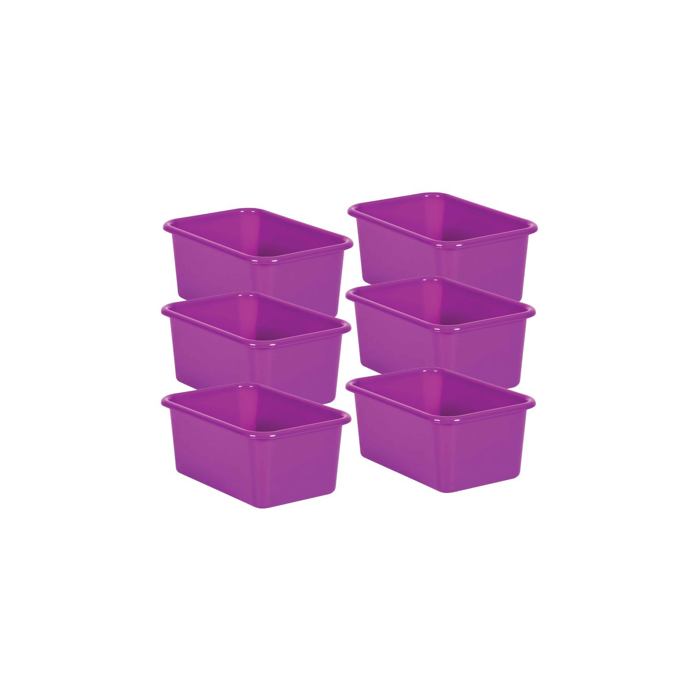 Teacher Created Resources® Purple Small Plastic Storage Bin, Pack of 6