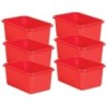 Teacher Created Resources® Red Small Plastic Storage Bin, Pack of 6