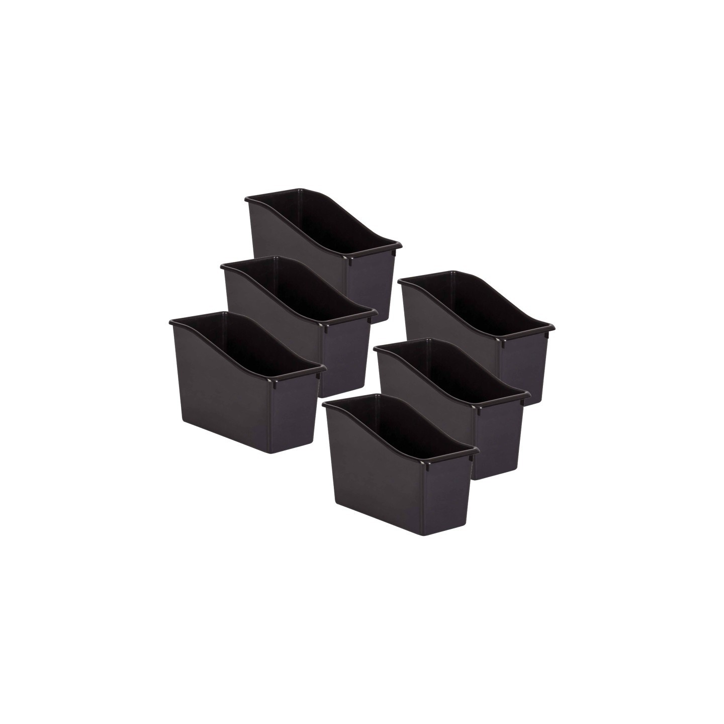 Teacher Created Resources® Black Plastic Book Bin, Pack of 6