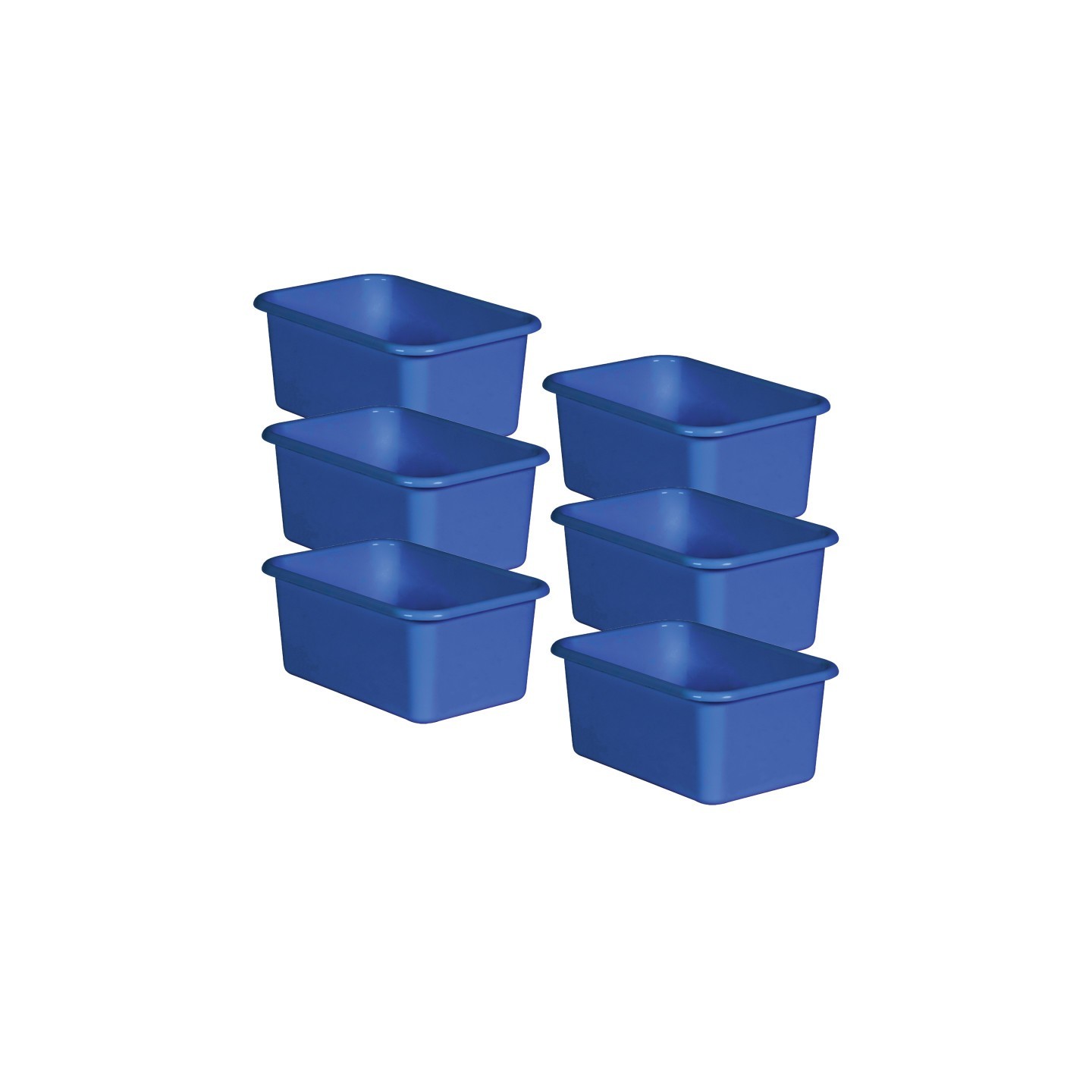 Teacher Created Resources® Blue Small Plastic Storage Bin, Pack of 6