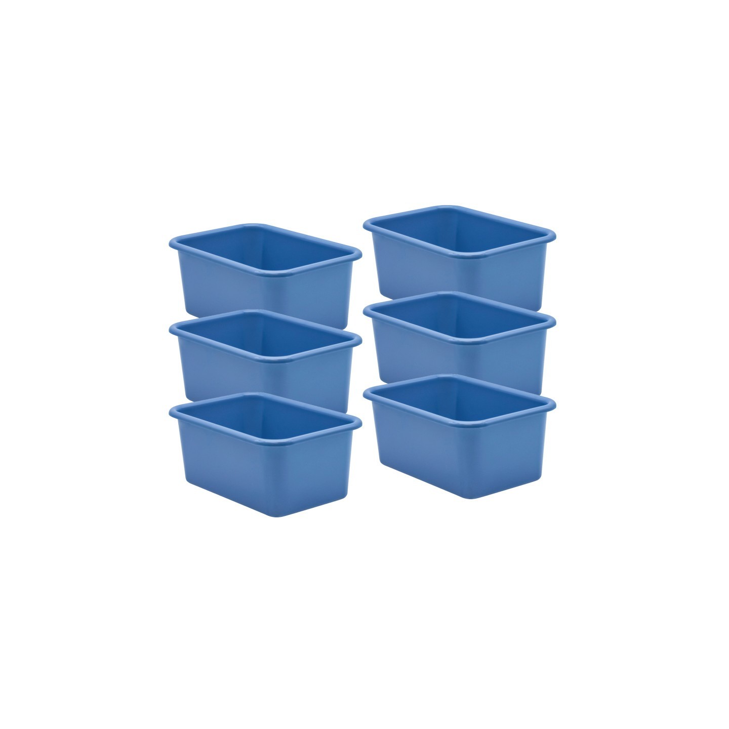 Teacher Created Resources® Slate Blue Small Plastic Storage Bin, Pack of 6