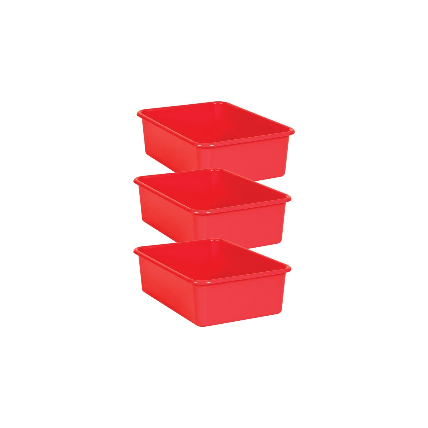 Teacher Created Resources® Red Large Plastic Storage Bin, Pack of 3