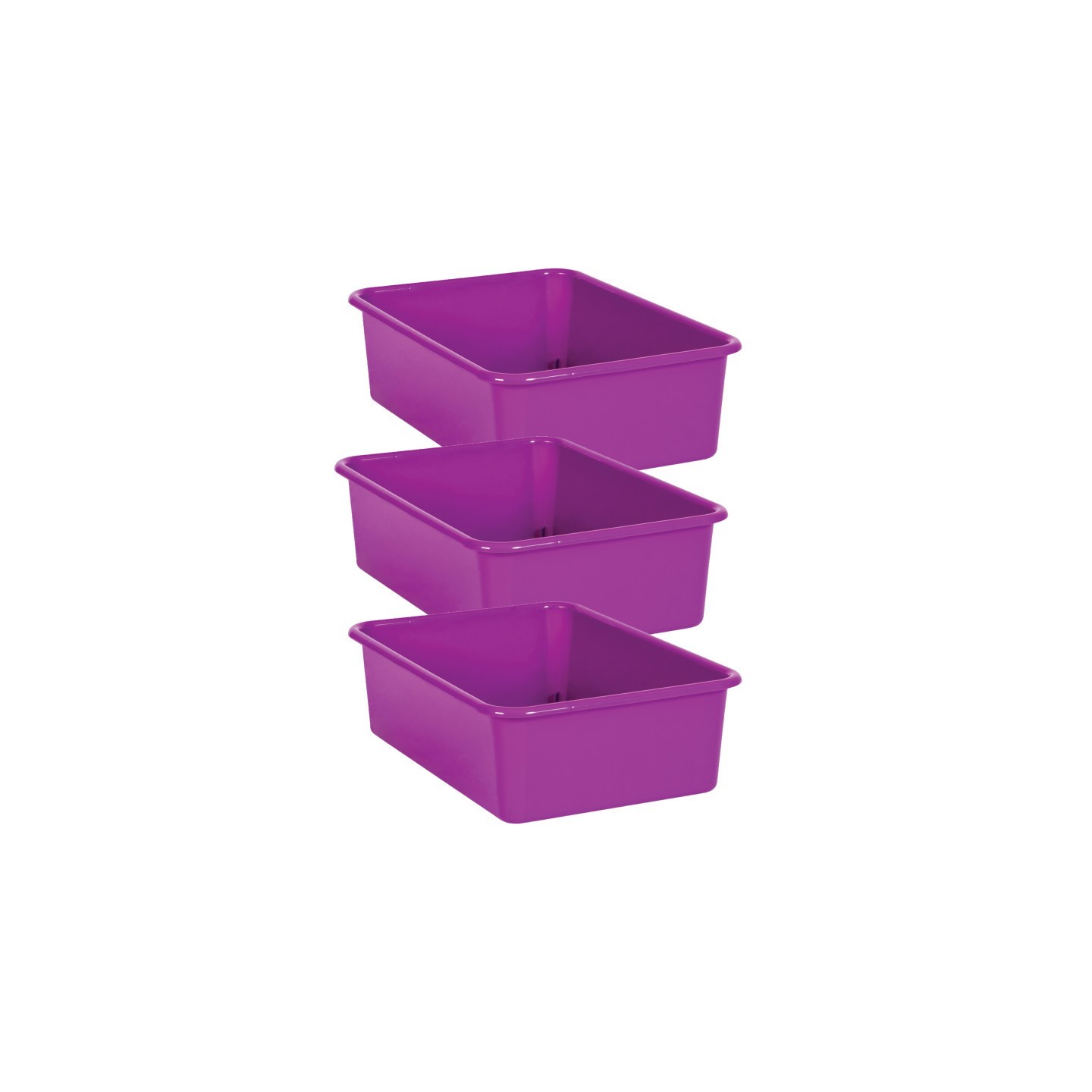 Teacher Created Resources® Purple Large Plastic Storage Bin, Pack of 3