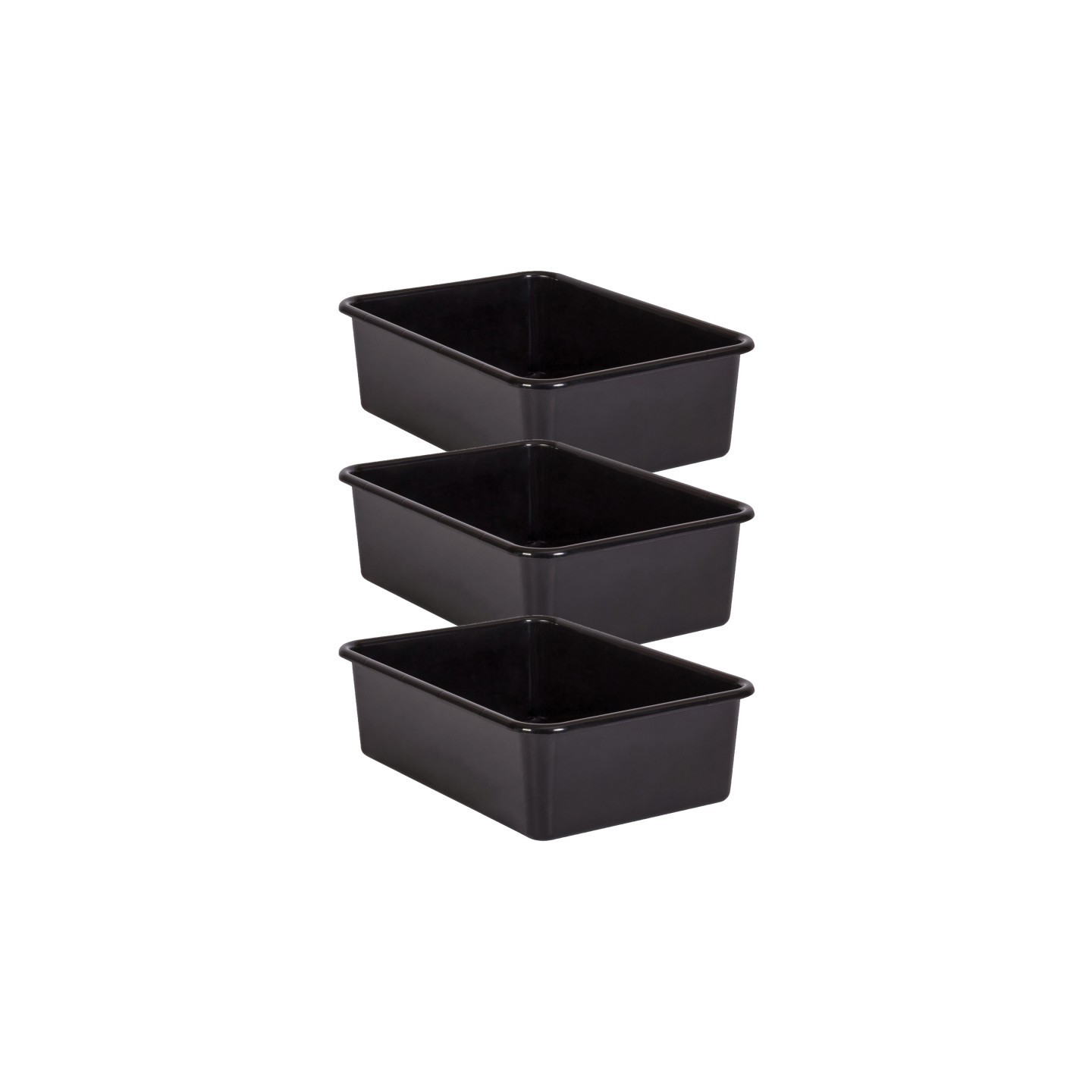 Teacher Created Resources® Black Large Plastic Storage Bin, Pack of 3