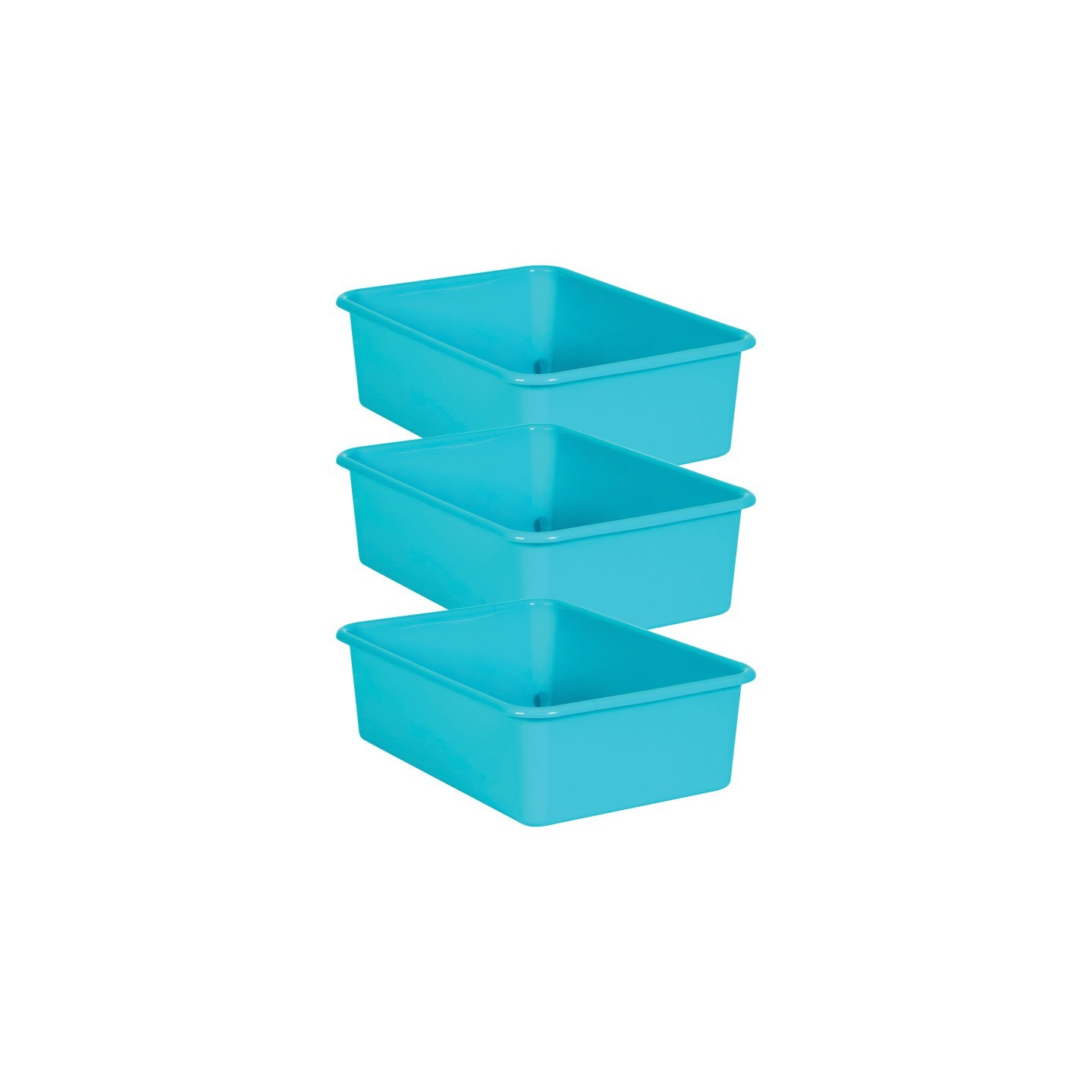 Teacher Created Resources® Teal Large Plastic Storage Bin, Pack of 3