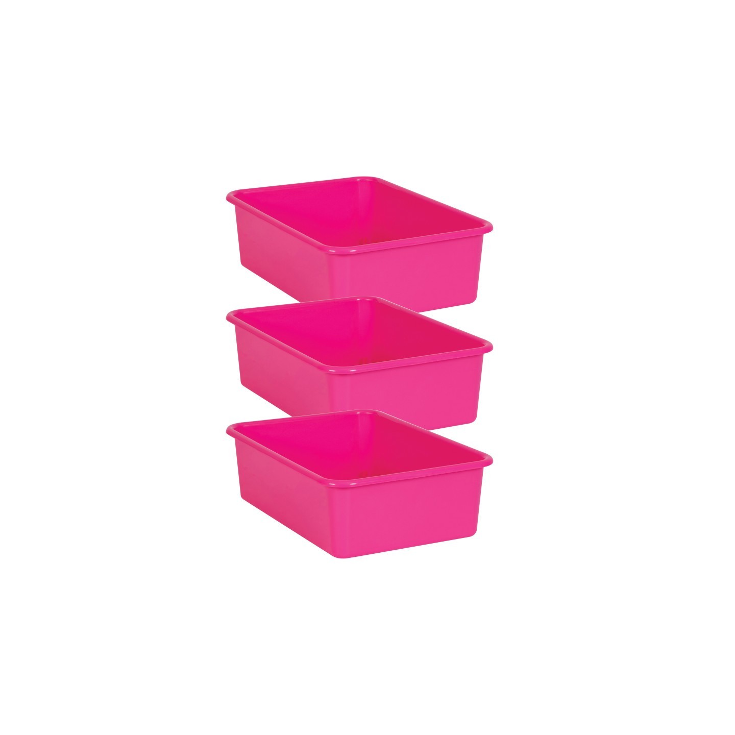 Teacher Created Resources® Pink Large Plastic Storage Bin, Pack of 3