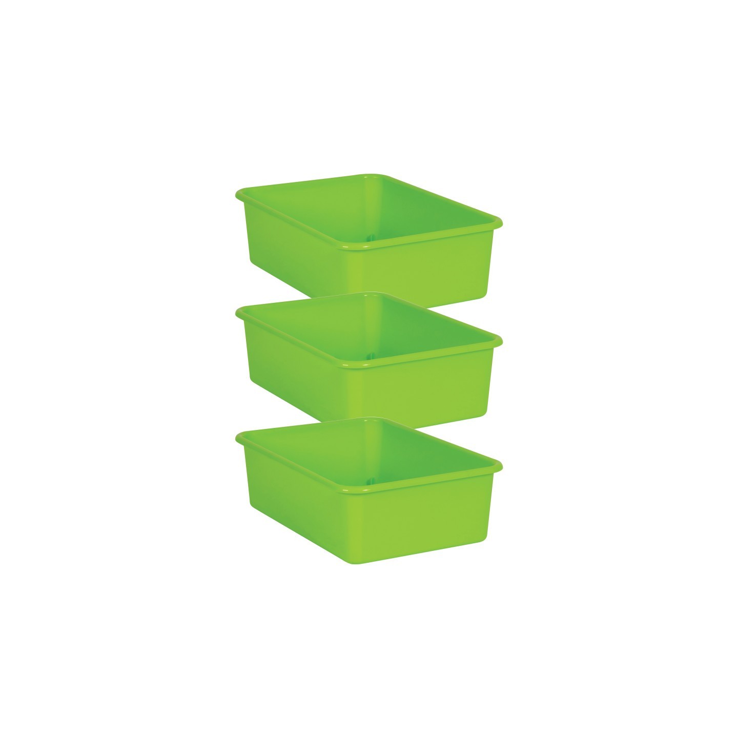 Teacher Created Resources® Lime Large Plastic Storage Bin, Pack of 3