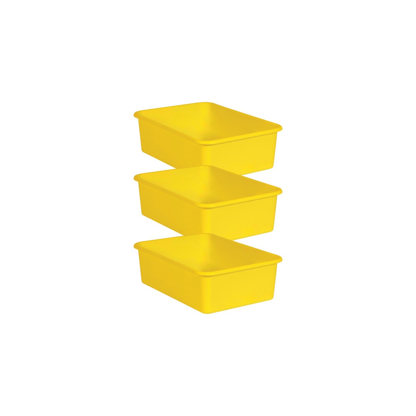 Teacher Created Resources® Yellow Large Plastic Storage Bin, Pack of 3