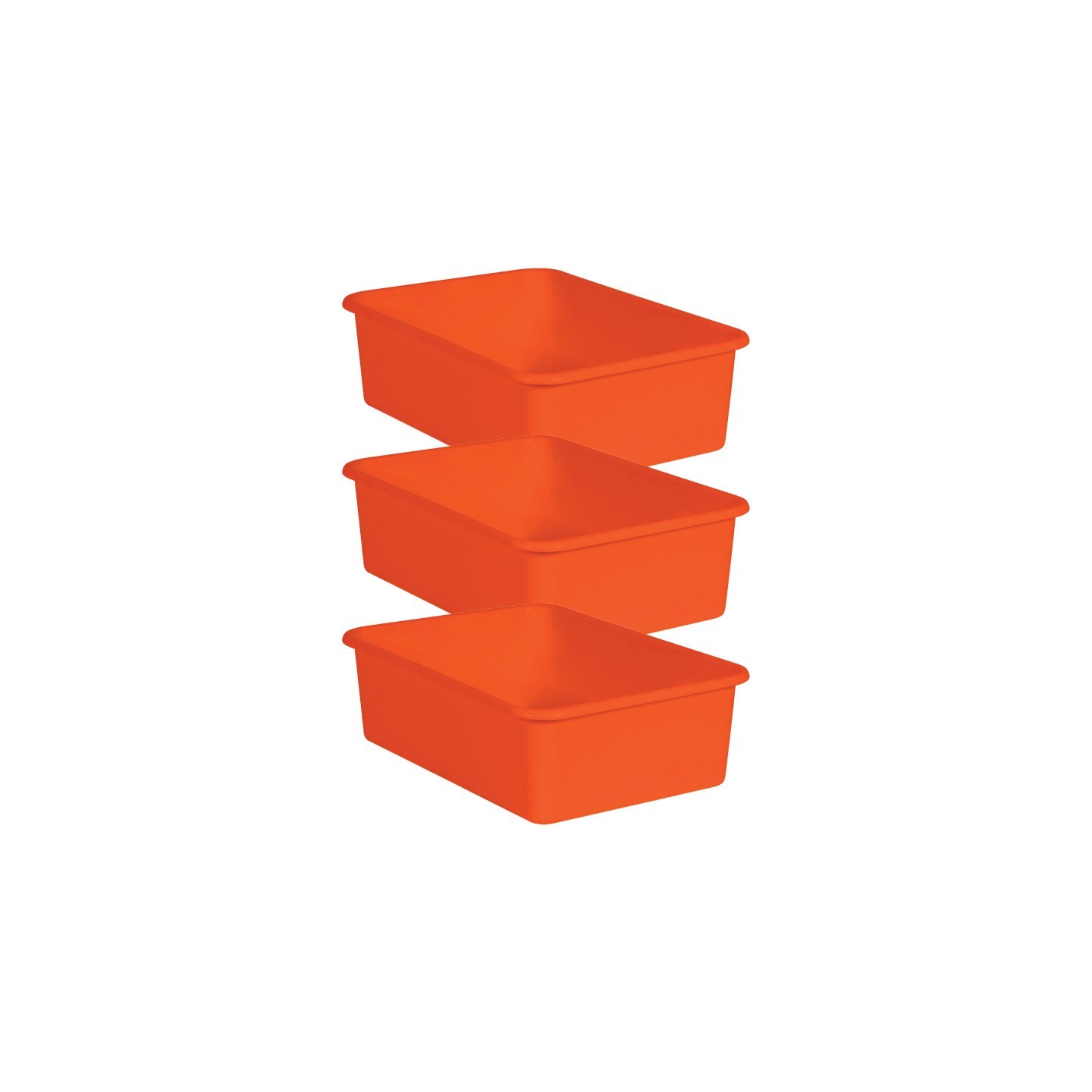 Teacher Created Resources® Orange Large Plastic Storage Bin, Pack of 3
