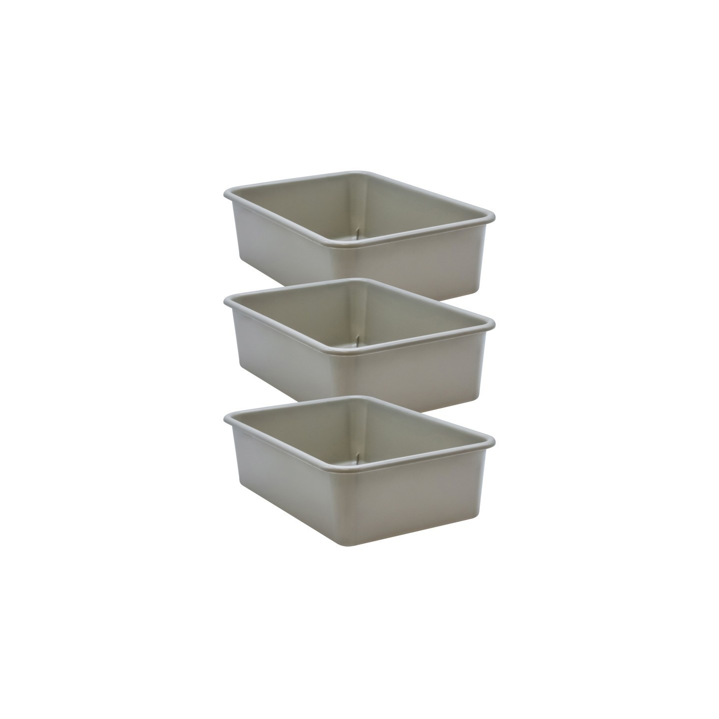 Teacher Created Resources® Gray Large Plastic Storage Bin, Pack of 3