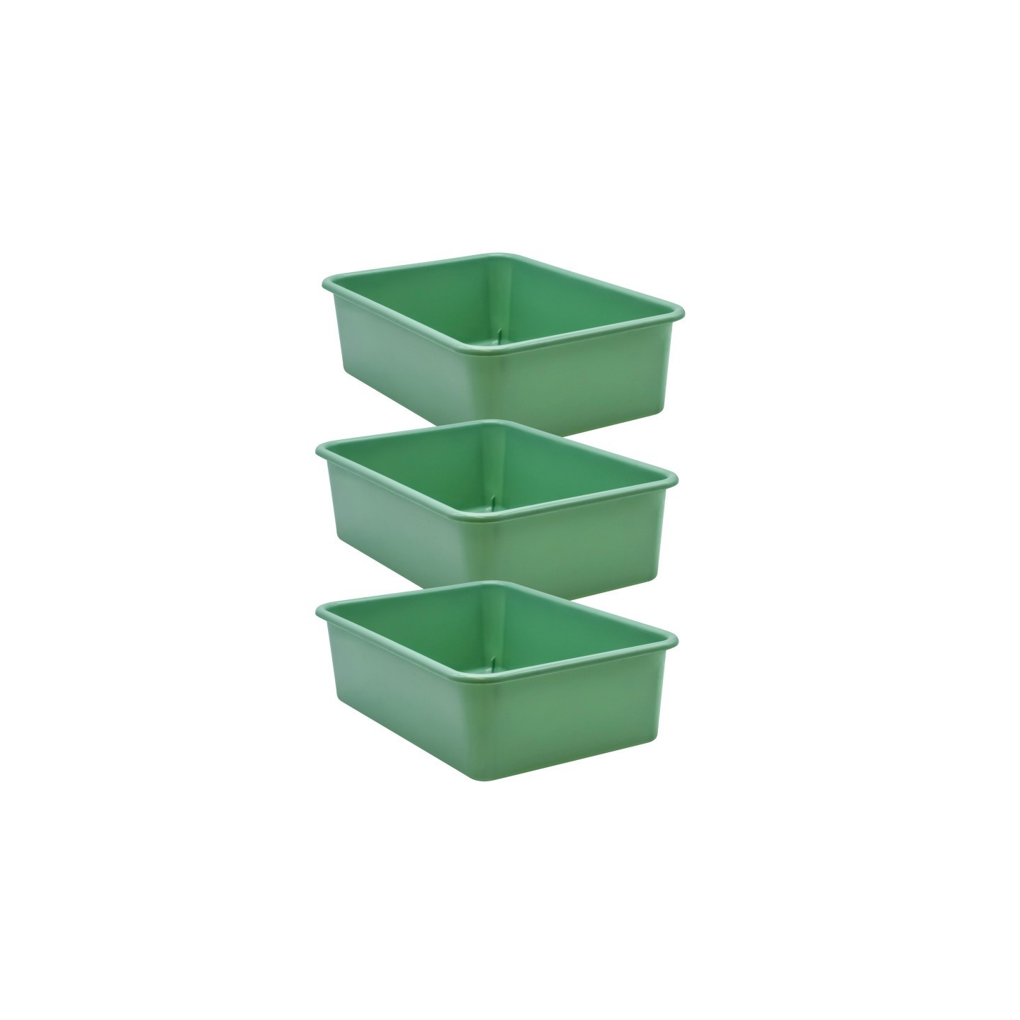Teacher Created Resources® Eucalyptus Green Large Plastic Storage Bin, Pack of 3