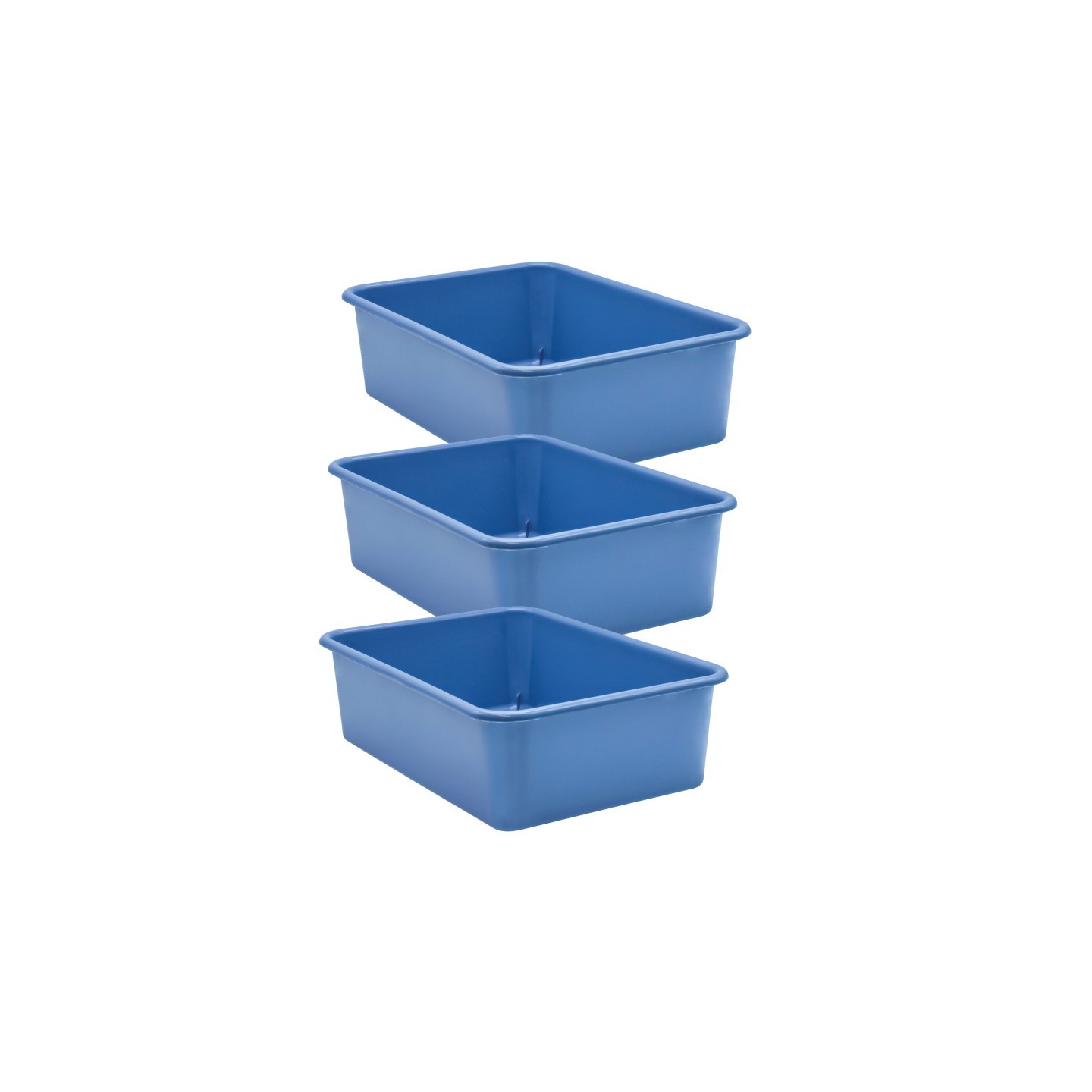 Teacher Created Resources® Slate Blue Large Plastic Storage Bin, Pack of 3