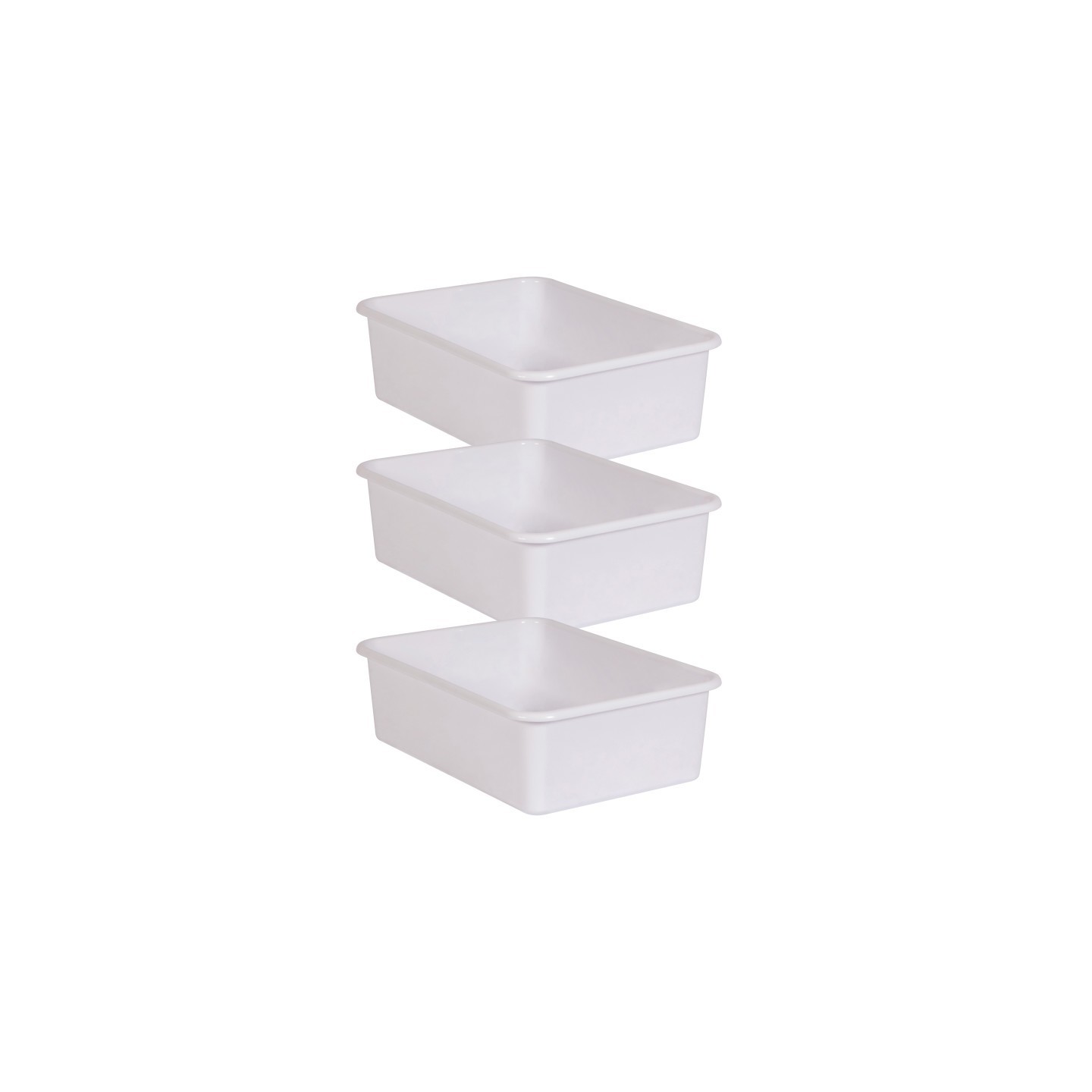 Teacher Created Resources® White Large Plastic Storage Bin, Pack of 3