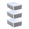 Teacher Created Resources® Black and White Stripes Large Plastic Storage Bin, Pack of 3
