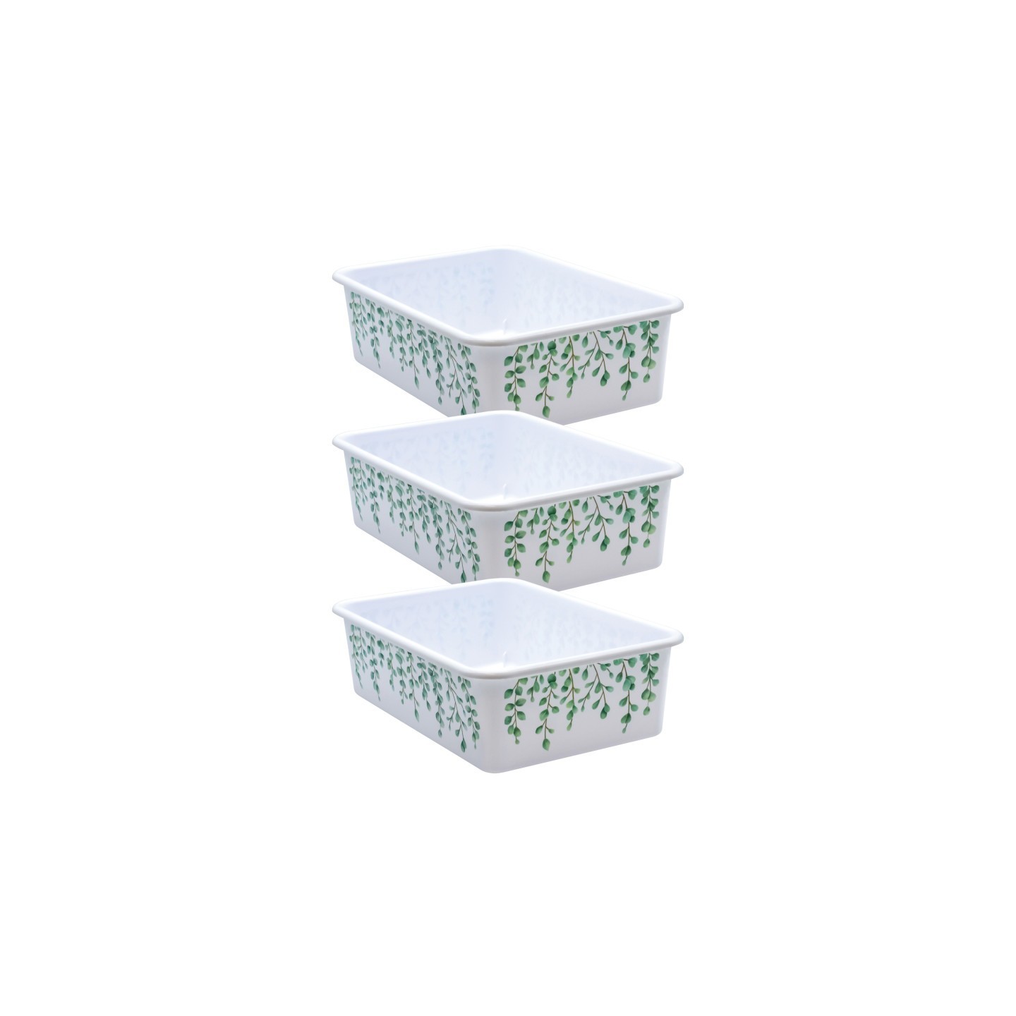 Teacher Created Resources® Eucalyptus Large Plastic Storage Bin, Pack of 3