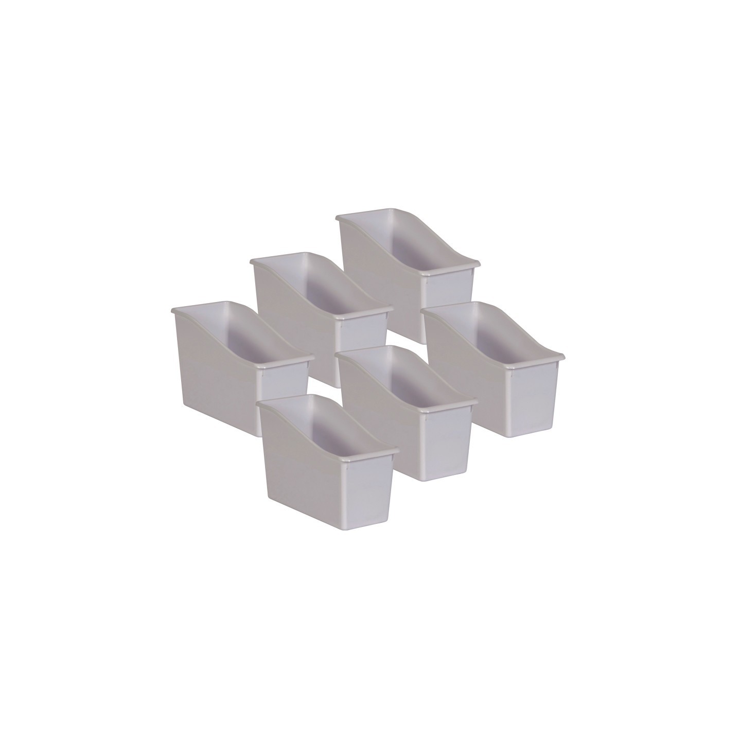 Teacher Created Resources® White Plastic Book Bin, Pack of 6