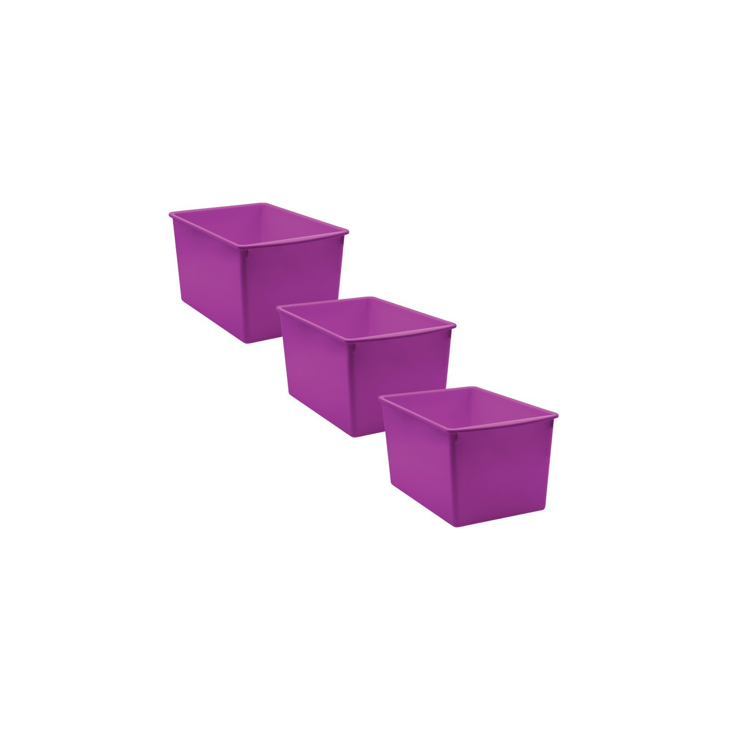 Teacher Created Resources® Purple Plastic Multi-Purpose Bin, Pack of 3