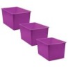 Teacher Created Resources® Purple Plastic Multi-Purpose Bin, Pack of 3