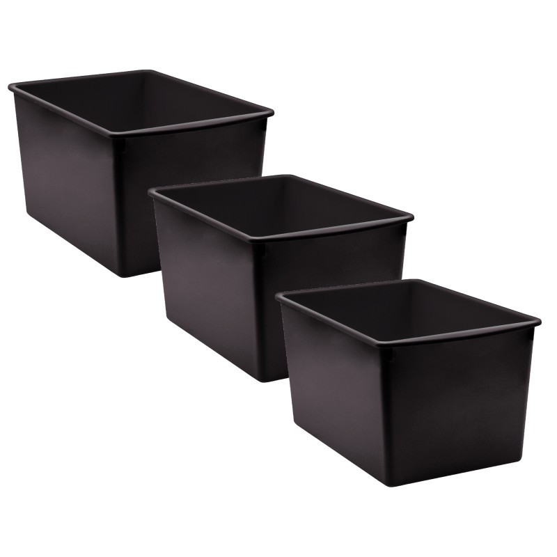 Teacher Created Resources® Black Plastic Multi-Purpose Bin, Pack of 3