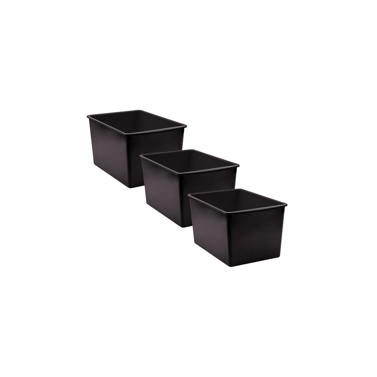 Teacher Created Resources® Black Plastic Multi-Purpose Bin, Pack of 3