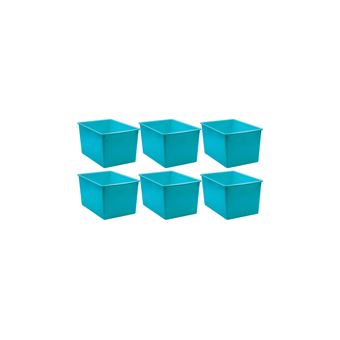 Teacher Created Resources® Plastic Multi-Purpose Bin, Teal, Pack of 6