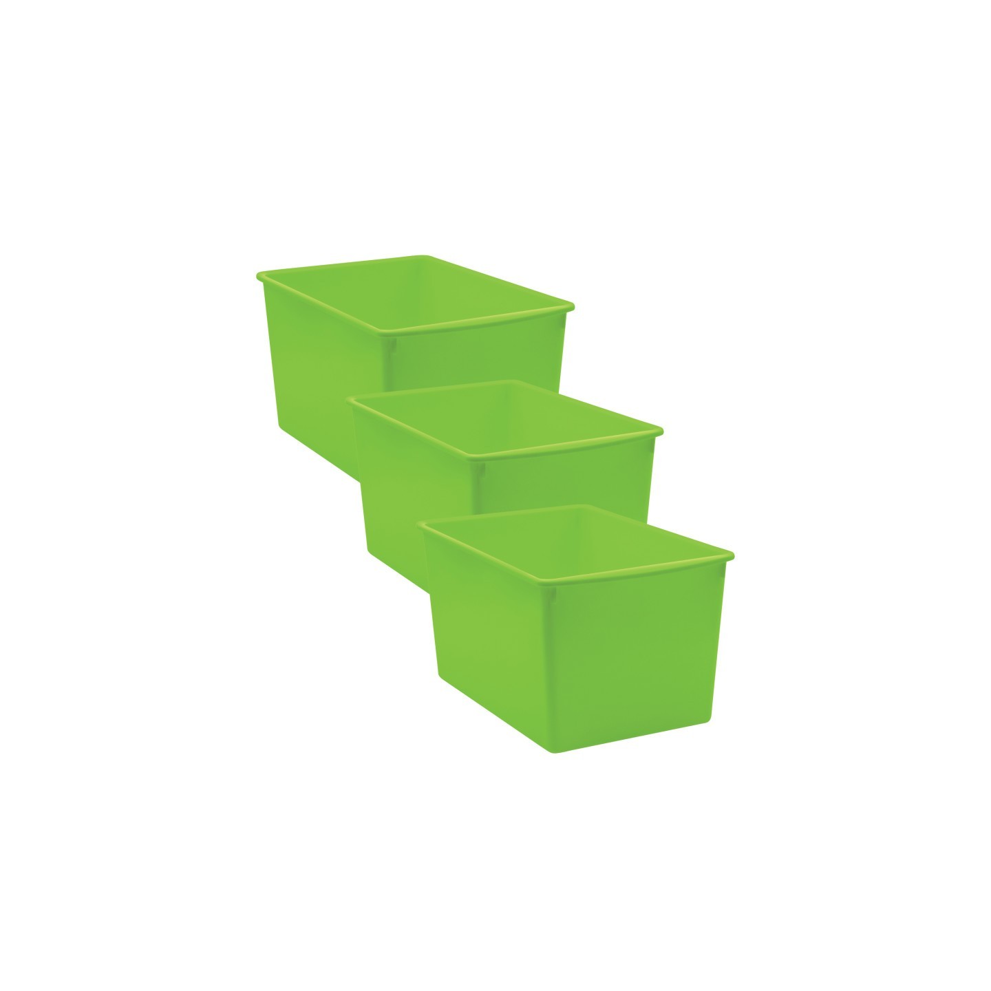Teacher Created Resources® Lime Plastic Multi-Purpose Bin, Pack of 3