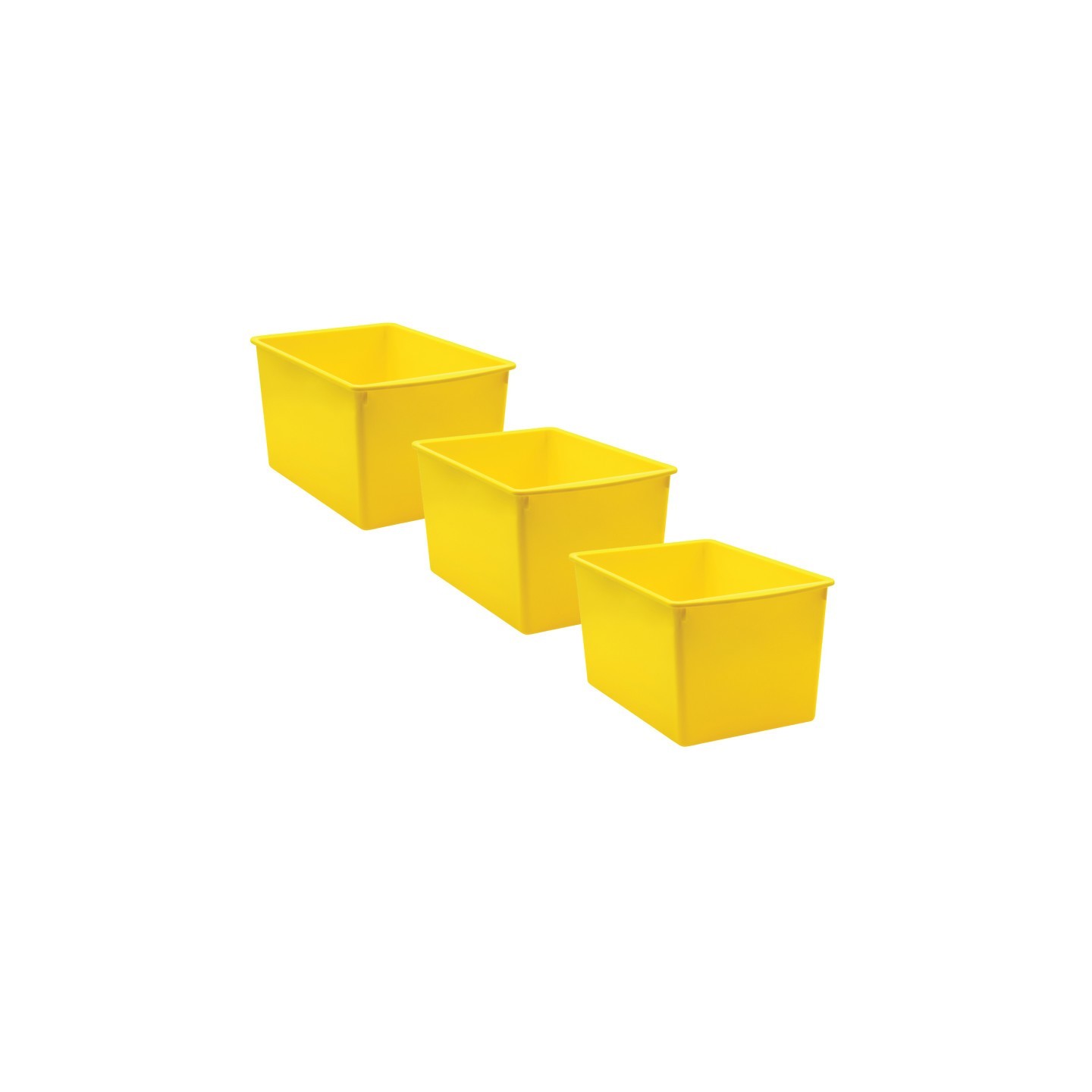 Teacher Created Resources® Yellow Plastic Multi-Purpose Bin, Pack of 3