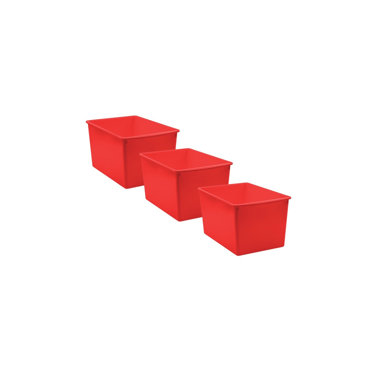 Teacher Created Resources® Red Plastic Multi-Purpose Bin, Pack of 3
